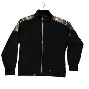 Victoria’s Secret Sport Full-Zip Jacket Black with Rose Gold Accents– Size Large